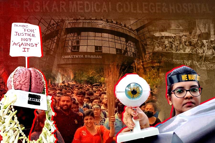 ব্রেন থেকে চোখ! এবার ঝাঁটা হাতে স্বাস্থ্যভবন অভিযানে আন্দোলনরত চিকিৎসকেরা