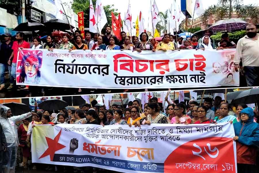 পুজো আবহেও অভয়ার বিচার চাই গর্জন! প্রতিবাদে পথে লাল শিবির