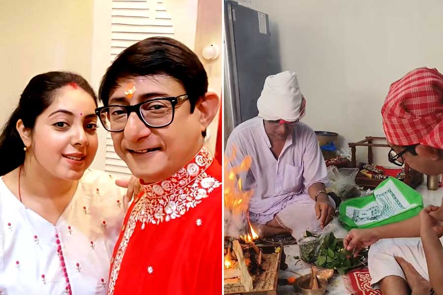 নিষ্ঠাভরে গণেশ আরাধনায় কাঞ্চন, গণপতির কাছে কী চাইলেন শ্রীময়ী?