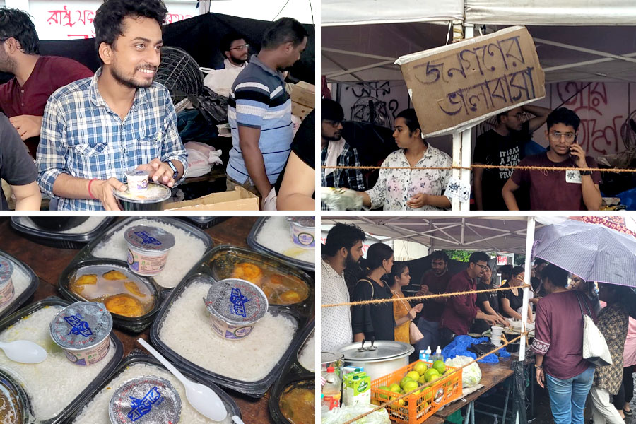 ডিম্ভাত থেকে খিচুড়ি! রয়েছে পোলাও, মিষ্টিও, জনতার সাহায্যে বেনজির ‘উৎসবে’র ছবি
