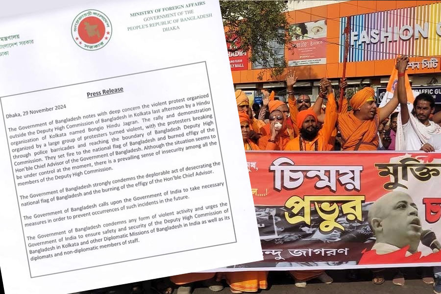 চিন্ময় ইস্যুতে কলকাতার মিছিলে প্রতিবাদ সনাতনী মঞ্চের, বাংলাদেশ দূতাবাসের নিরাপত্তা বাড়াল লালবাজার