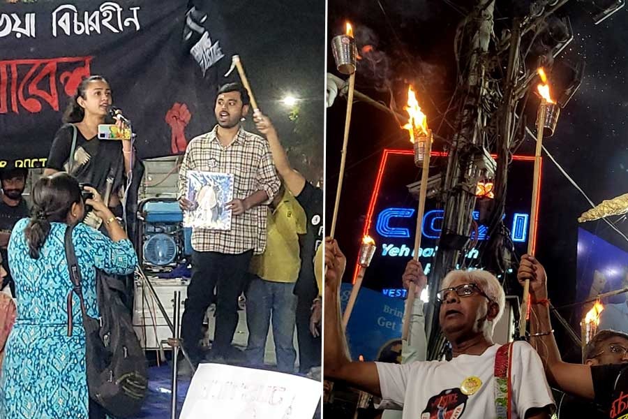 বিচারহীন ১০০ দিন! ফের ‘রাতের জমায়েতে’ জুনিয়র চিকিৎসকরা