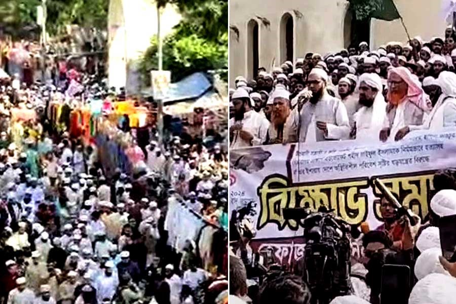 ইসকনে নিষেধাজ্ঞা চেয়ে ঢাকার পথে কট্টরপন্থীদের জনজোয়ার, নেতৃত্বে মৌলবাদী ‘হেফাজত’