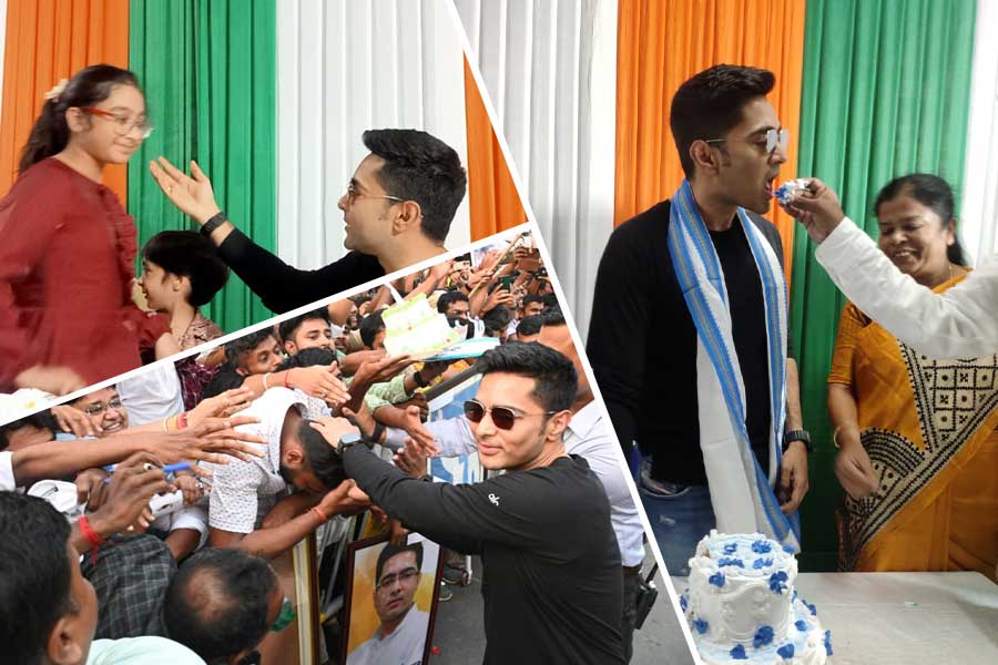 জন্মদিনে আমজনতার ভিড়ে মিশলেন অভিষেক, মেয়েকে সঙ্গে নিয়েই কাটলেন কেক