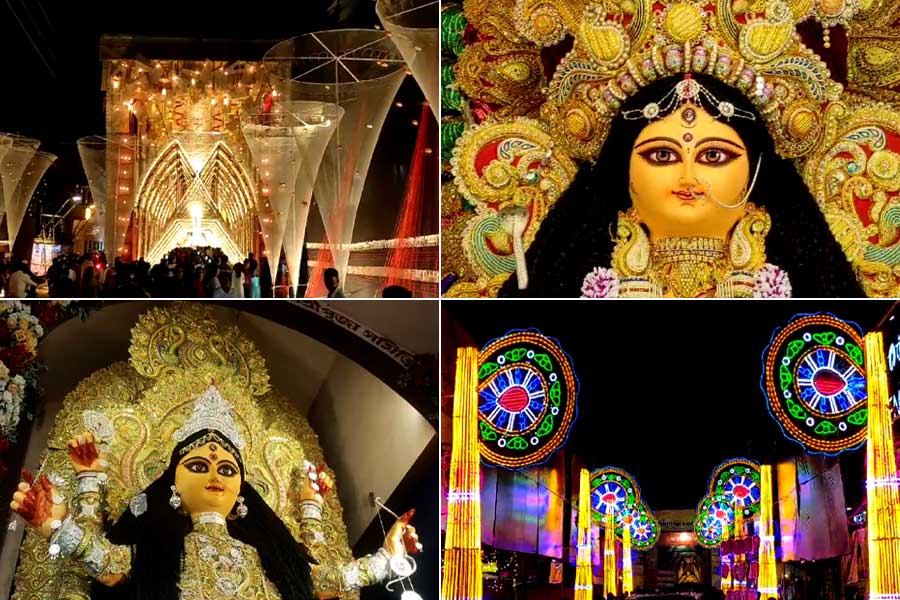 ৩৫০ বছরের ‘চাউলপট্টি আদি মা’-র পুজো। আলোয় জমজমাট চন্দননগর