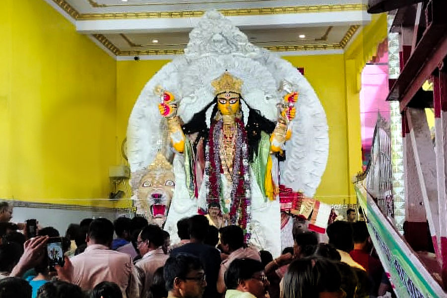 ‘বুড়িমা’ দর্শনে জনসমুদ্র, কৃষ্ণনগরে জমজমাট জগদ্ধাত্রী পুজো