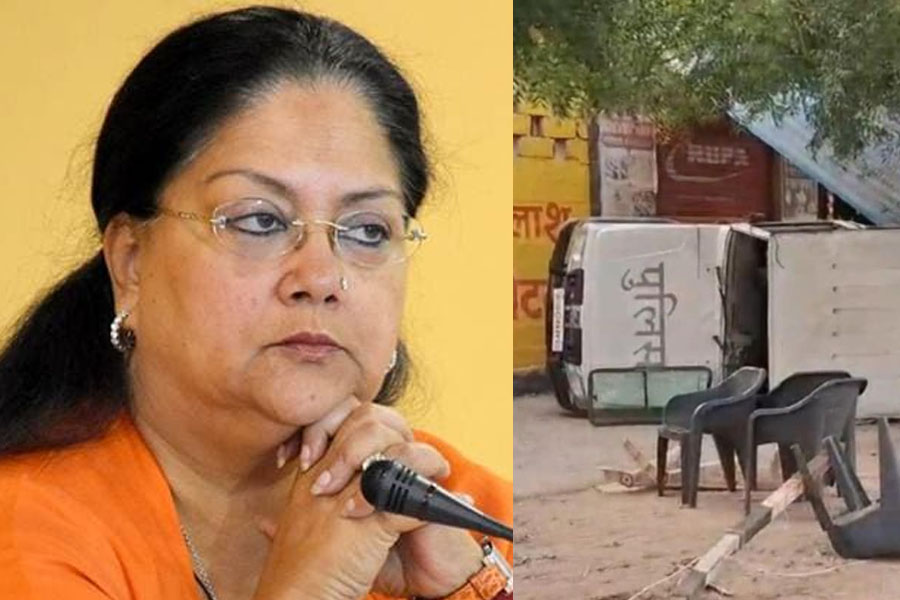 রাজস্থানে বসুন্ধরা রাজের কনভয়ে বড়সড় দুর্ঘটনা, গাড়ি উলটে আহত ৮ পুলিশকর্মী