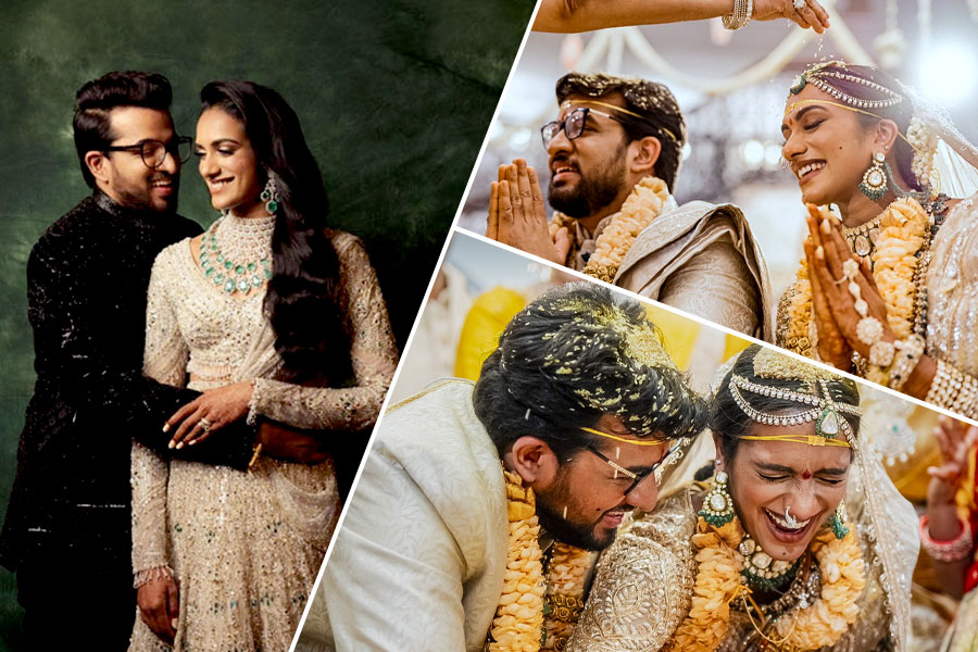 বিমানে আলাপ, প্রথম দেখায় প্রেম, সিন্ধু-ভেঙ্কটের হায়দরাবাদের রিসেপশনে চাঁদের হাট