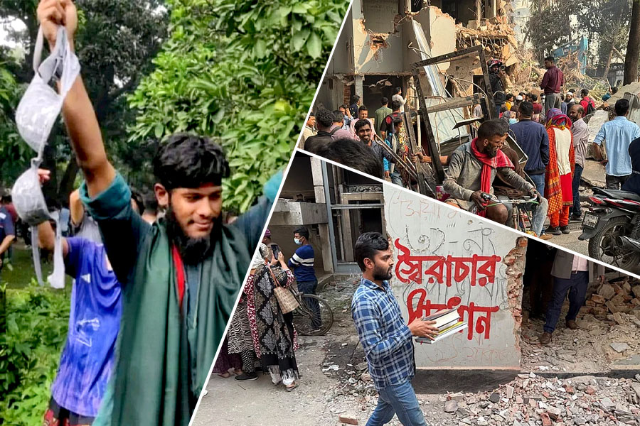 হায় রে বাঙালি! গণভবনে লুট হয়েছিল হাসিনার অন্তর্বাস, এবার মুজিবের বাড়ির ইট-কাঠ খুলে নিল ‘বিপ্লবী ছাত্র’রা
