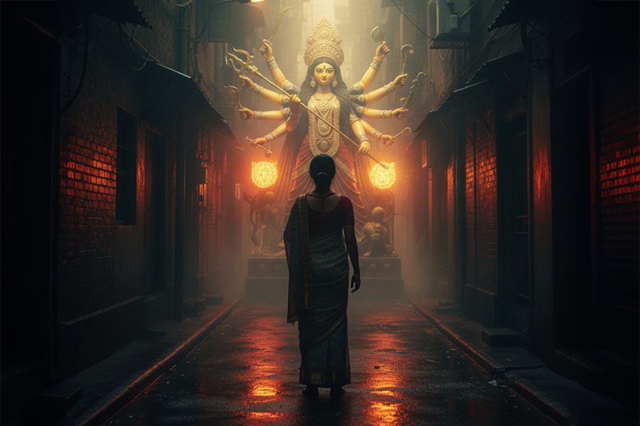 Durga Puja 2025: Sonagachi women pray to goddess Durga to respect from common people