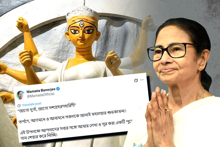 ‘ধনধান্যে ভরে, মা এসেছেন ঘরে’, মহালয়ায় পুজোর নতুন গান প্রকাশ মমতার