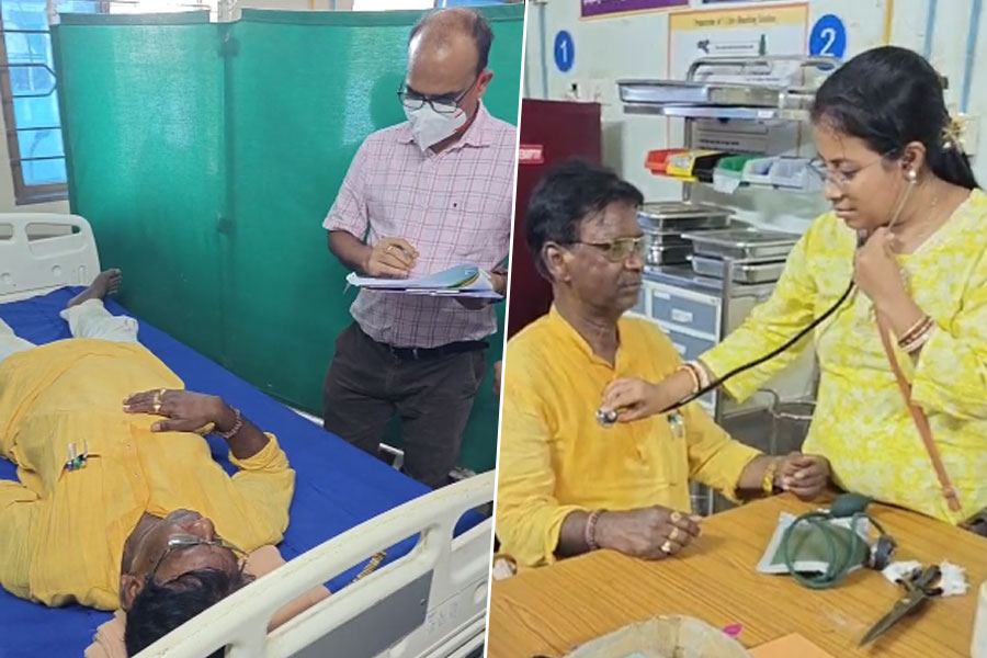 রাতভর চাঁচল থানার সামনে ধরনা, ‘কিছু হলে IC দায়ী’, বললেন অসুস্থ খগেন মুর্মু