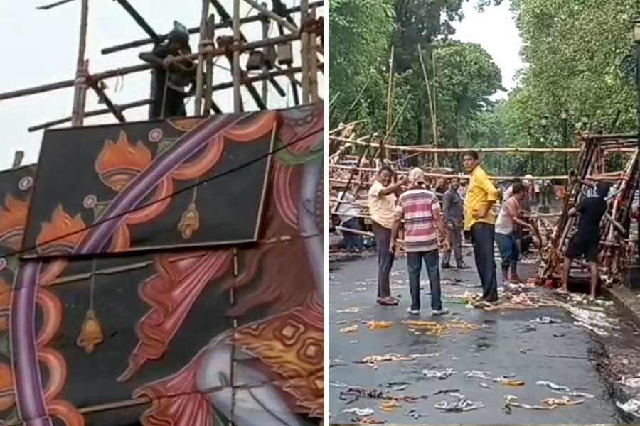 আলো ঝলমলে চন্দননগরে নামল ‘অন্ধকার’, নিরাপত্তার খাতিরে সব বড় তোরণ খুলছে পুজো কমিটি