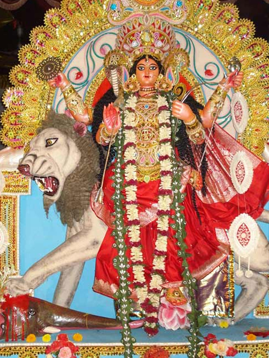 Jagaddhatri Puja 2025: Why is elephant's head at the feet of goddess Jagaddhatri