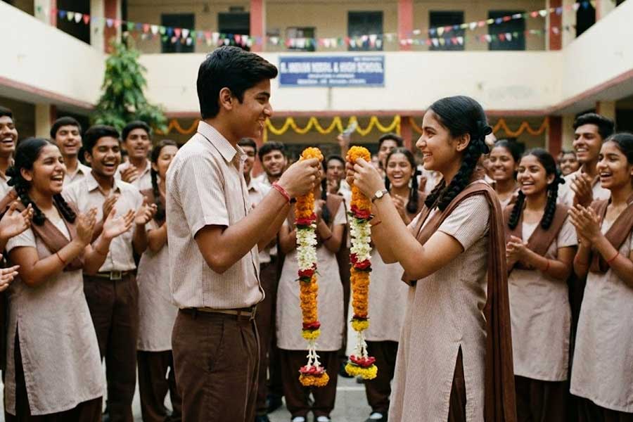ক্লাসরুম না ছাঁদনাতলা! মাদ্রাসায় ‘মালাবদল’ দুই পড়ুয়ার, ভিডিও ভাইরাল হতেই তুঙ্গে বিতর্ক