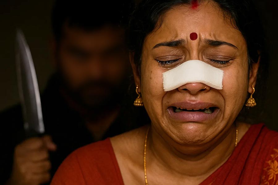 সংসার করতে নারাজ স্ত্রী, রাগে নাকে ধারালো অস্ত্রের কোপ! তারপর…