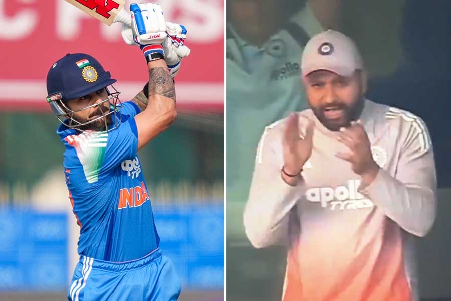 বিরাটের সেঞ্চুরিতে বাঁধনহারা উচ্ছ্বাস রোহিতের, ‘কটু শব্দে’ বিঁধলেন কাকে?