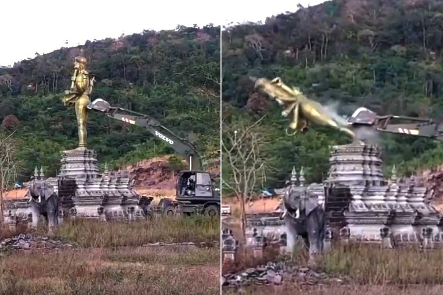 কম্বোডিয়ায় গুঁড়িয়ে দেওয়া হল ৩২৮ ফুটের ভগবান বিষ্ণুর মূর্তি! অভিযুক্ত থাইল্যান্ড, ভাইরাল ভিডিও