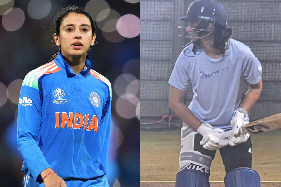 রাজত্বে ফিরলেন ‘ক্যুইন’! বিয়ে ভাঙার চব্বিশ ঘণ্টা পরই বাইশ গজে অনুশীলন শুরু স্মৃতির