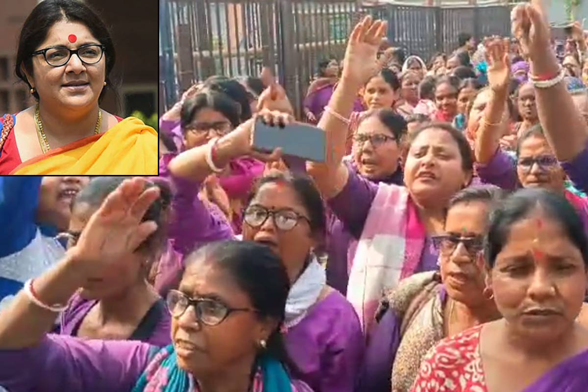 ‘রাজনীতির রং লাগতে দেব না’, আশাকর্মীদের বিক্ষোভে শামিল হতেই লকেটকে ‘গো ব্যাক’ স্লোগান