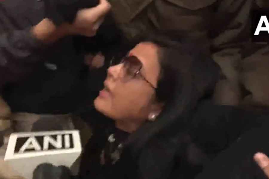 TMC MPs stage a protest outside Home Ministry