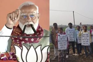 কেন্দ্রীয় ‘বঞ্চনা’র প্রতিবাদ, সিঙ্গুরে মোদির ভাষণ চলাকালীন বিক্ষোভ জমি রক্ষা কমিটির