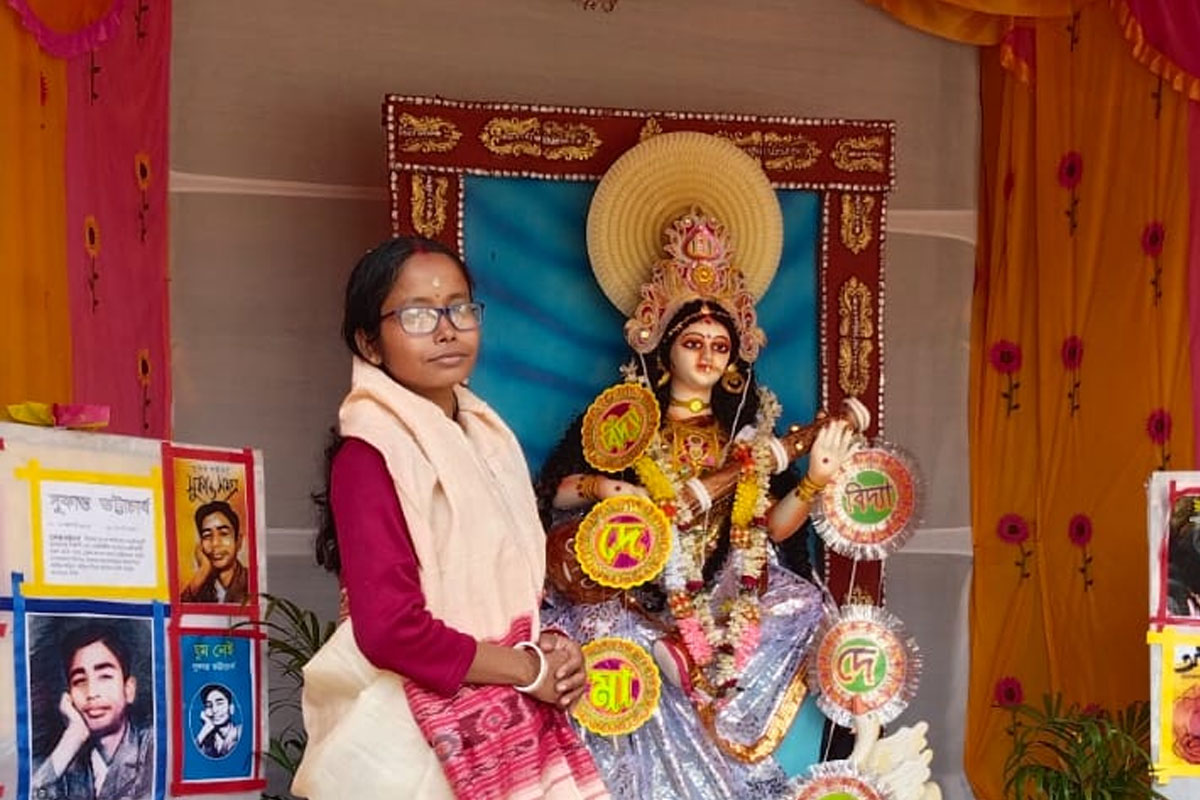 গুরুদেবের বীরভূমেই ভাঙল অচলায়তন, স্কুলে সরস্বতী আরাধনা অব্রাহ্মণ শিক্ষিকার