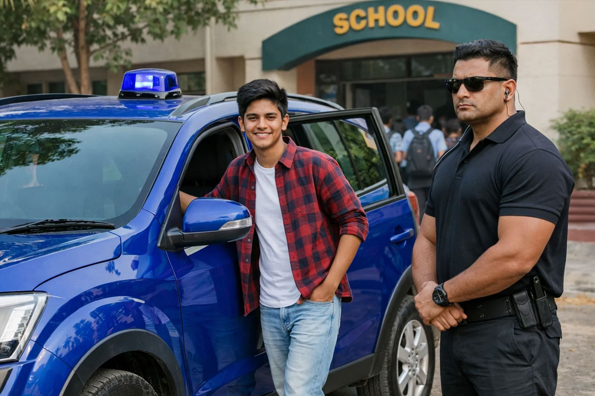 নীলবাতির গাড়ি, সঙ্গী দেহরক্ষী! ‘হিরো’ সাজতে অফিসার সেজে অশোকনগরের স্কুলে স্কুলে ঘুরল নাবালক