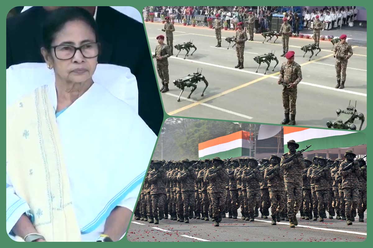 রোবট কুকুর থেকে ভৈরব বাহিনী, সাধারণতন্ত্র দিবসের অনুষ্ঠানে অভিবাদন গ্রহণ মুখ্যমন্ত্রীর