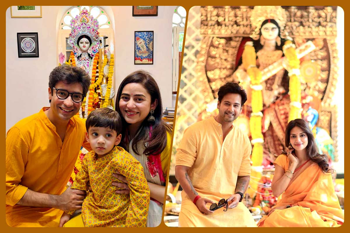 কারও সন্তানের হাতেখড়ি, কেউ বুঁদ রোম্যান্সে, কেমন কাটল তারকাদের বীণাপাণি আরাধনা?