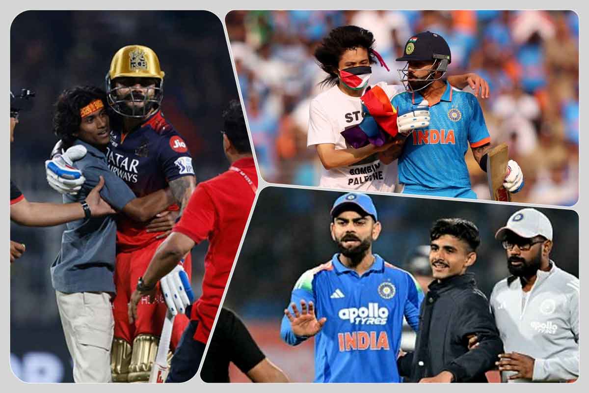 এক বছরে চারবার, রাজকোটেও মাঠে ঢুকে ‘ঈশ্বর’কে আলিঙ্গন কোহলিভক্তের, নিরাপত্তা নিয়ে বিরাট প্রশ্ন