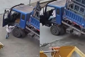 ব্যস্ত রাস্তায় গড়িয়ে যাচ্ছে ট্রাক! এক লাফে চালকের আসনে তরুণী, তারপর… ভিডিও দেখে অবাক নেটপাড়া