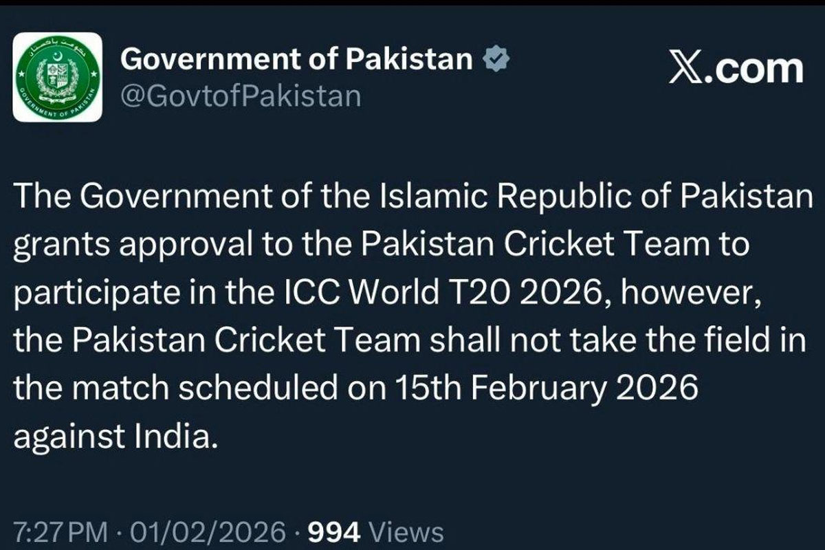 T20 World Cup: Pakistan will not send any formal email to the ICC on boycotting India match