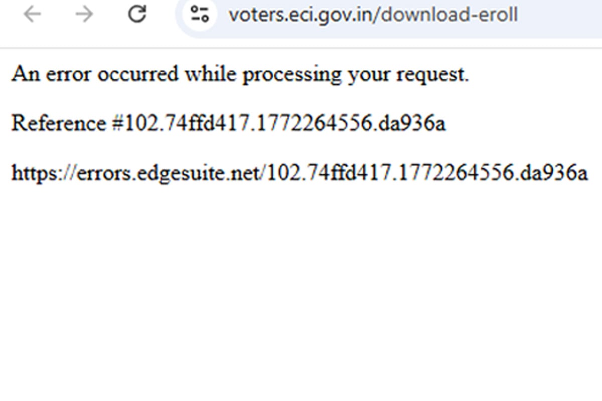 SIR in West Bengal: ECI website suddenly crashes