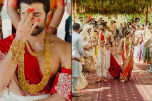 হাত-পায়ে আলতা, দেবতার মতো শরীরজুড়ে গয়না, বিয়ের সাজে বিশেষ বার্তা দিয়েই ব্যতিক্রমী বিজয়