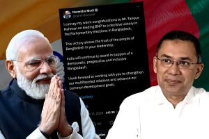 এখনও দিল্লির ‘আশ্রয়ে’ হাসিনা, বিএনপি জয়ের পথে হাঁটতেই তারেককে বাংলায় শুভেচ্ছা ‘কৌশলী’ মোদির