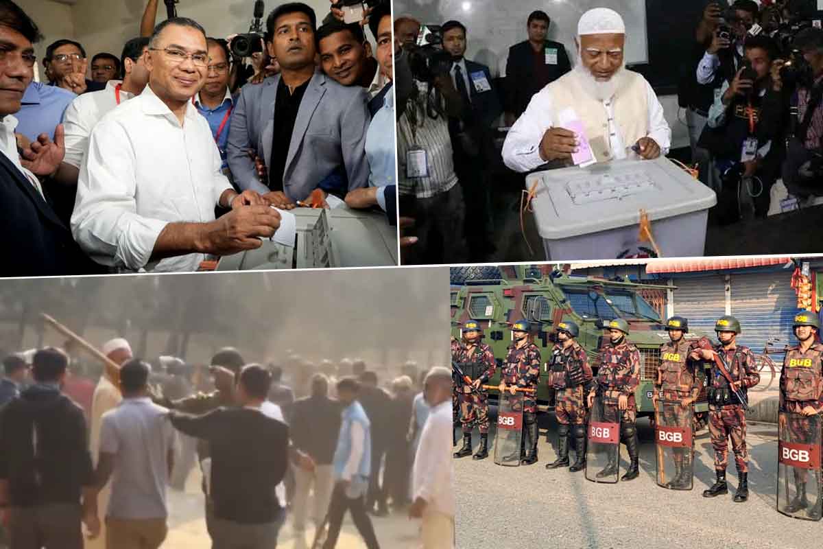 রাত থেকে উত্তেজনা, হাসিনা-হীন ভোট শুরু বাংলাদেশে