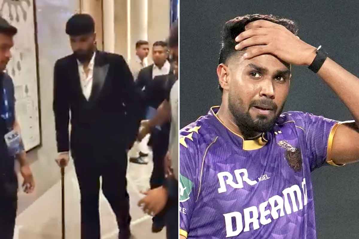 ক্রাচ নিয়ে হাঁটছেন, মঞ্চে উঠে নিতে পারলেন না পুরস্কার, হর্ষিতের চোটে আরও উদ্বেগে কেকেআর