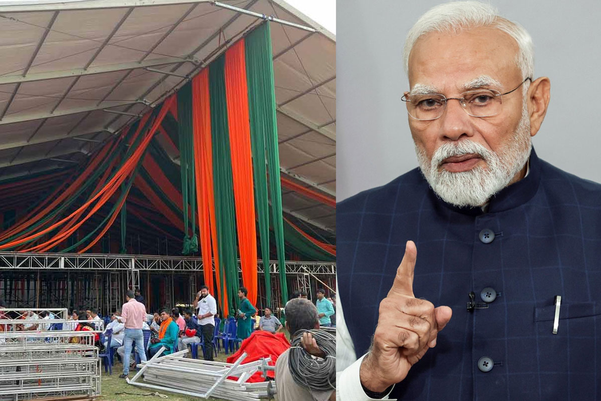 মোদির নিরাপত্তা নিয়ে প্রশ্ন, সভার তিনদিন আগে খুলে ফেলা হচ্ছে ব্রিগেডের মঞ্চ!