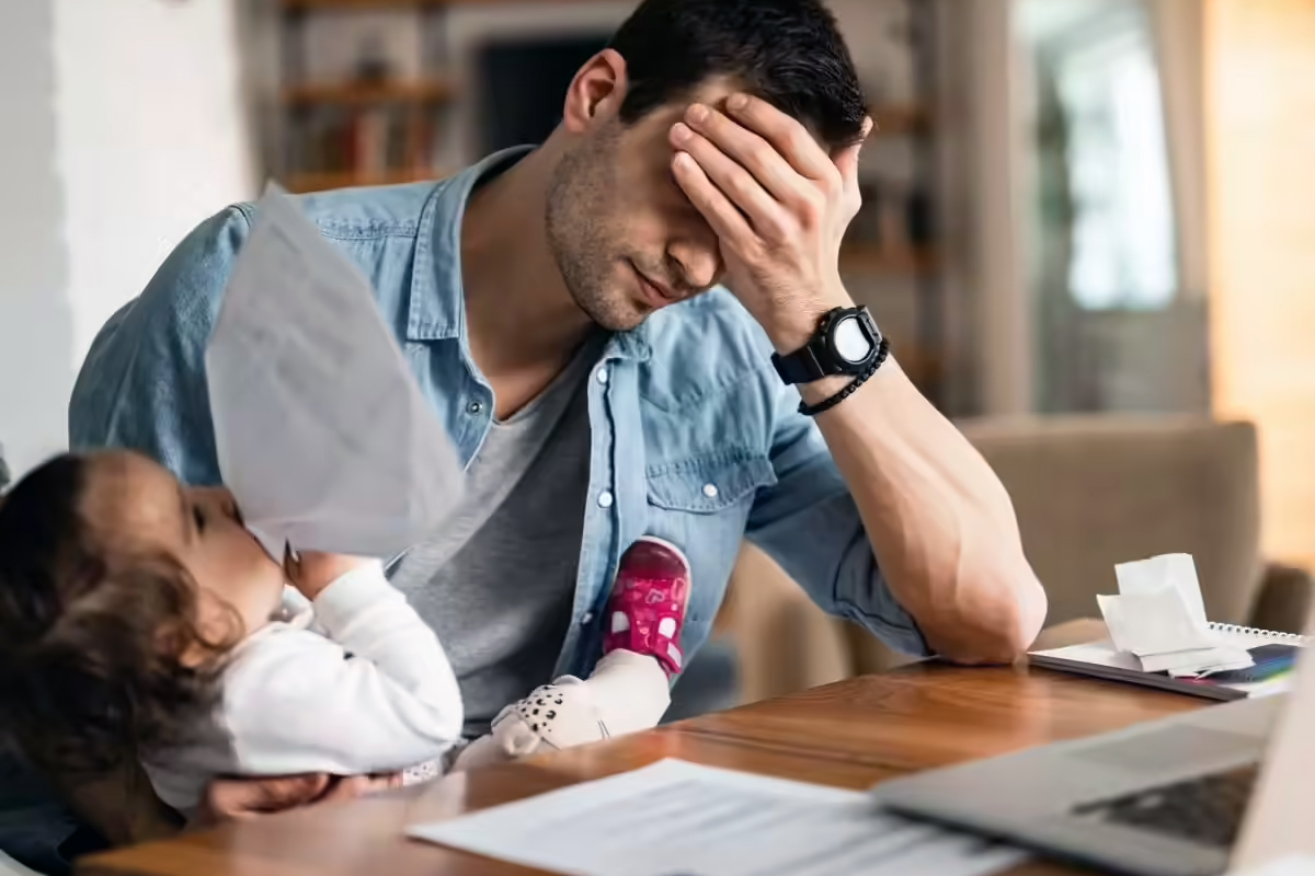 postpartum depression men fathers risk one year after baby