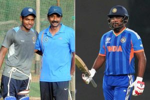 ‘মাটিতে পা রেখো চলো’, কামব্যাকের মন্ত্র ছোটবেলার কোচের কাছ থেকে শেখেন সঞ্জু