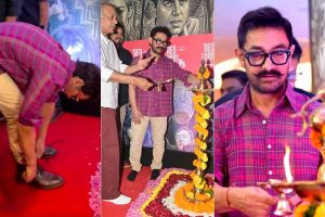 খালি পায়ে প্রদীপ প্রজ্জ্বলন, করজোড়ে প্রণাম, আমির খানের ‘হিন্দুধর্মের প্রতি অগাধ সম্মানে’ কুর্নিশ নেটপাড়ার