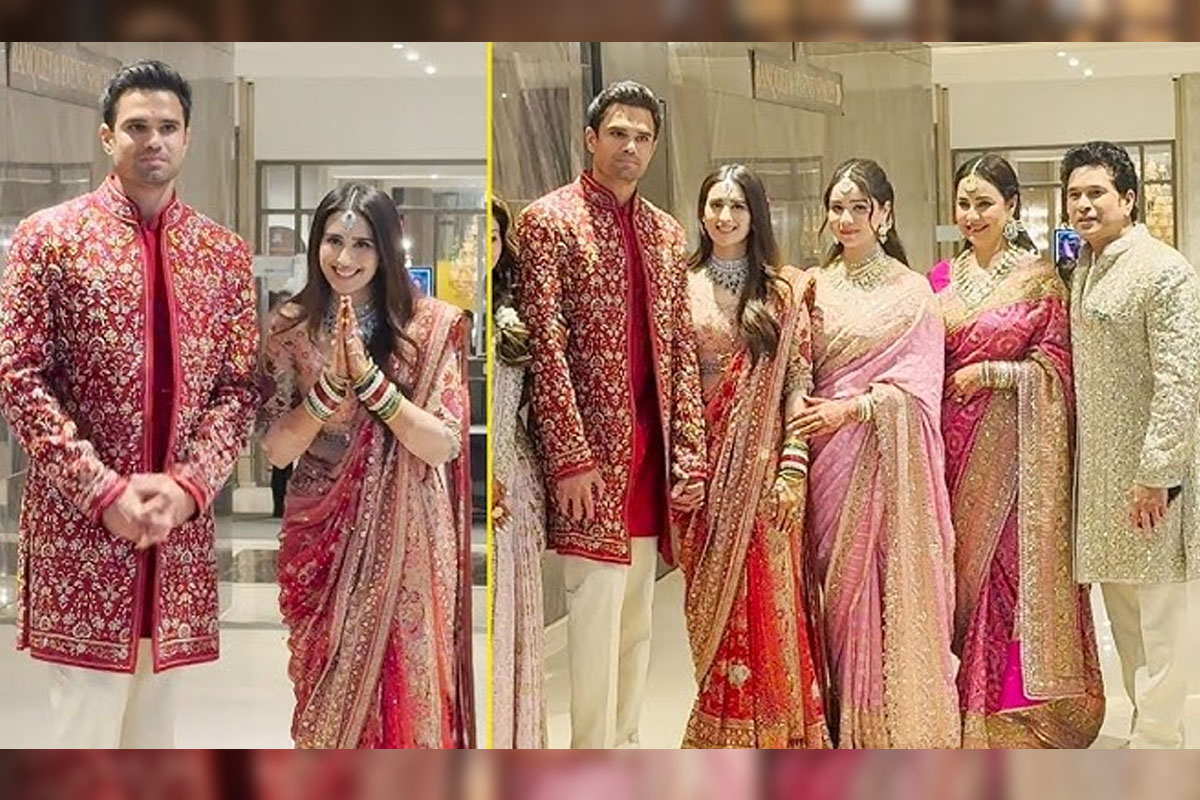 Sarees Outshine Lehengas at Arjun–Saaniya’s Wedding