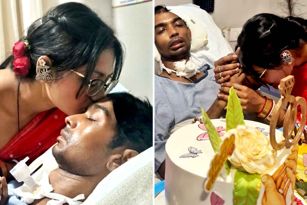‘এবছর সিঁদুরটা এরমভাবে পরালি…’ বিবাহবার্ষিকীতে কোমাচ্ছন্ন স্বামীকে জড়িয়ে স্ত্রী, চোখে জল নেটিজেনদের