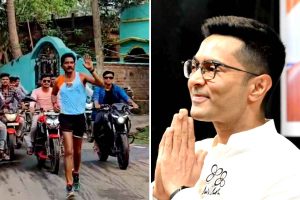 ১৩ কিমি দৌড়ে অভিষেকের সভায়! ভোটের ময়দানে তৃণমূলের ‘ফিট’ প্রার্থীর প্রচার দেখার মতো