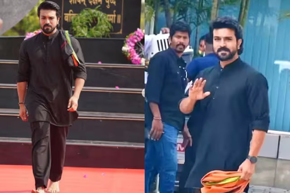 Ram Charan arrives barefoot at Vijay Deverakonda–Rashmika Mandanna’s reception