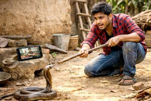 ইউটিউব দেখে কেরামতি দেখানোর চেষ্টা! বিনা প্রশিক্ষণে সাপ ধরতে গিয়ে কামড় খেলেন যুবক, তারপর…