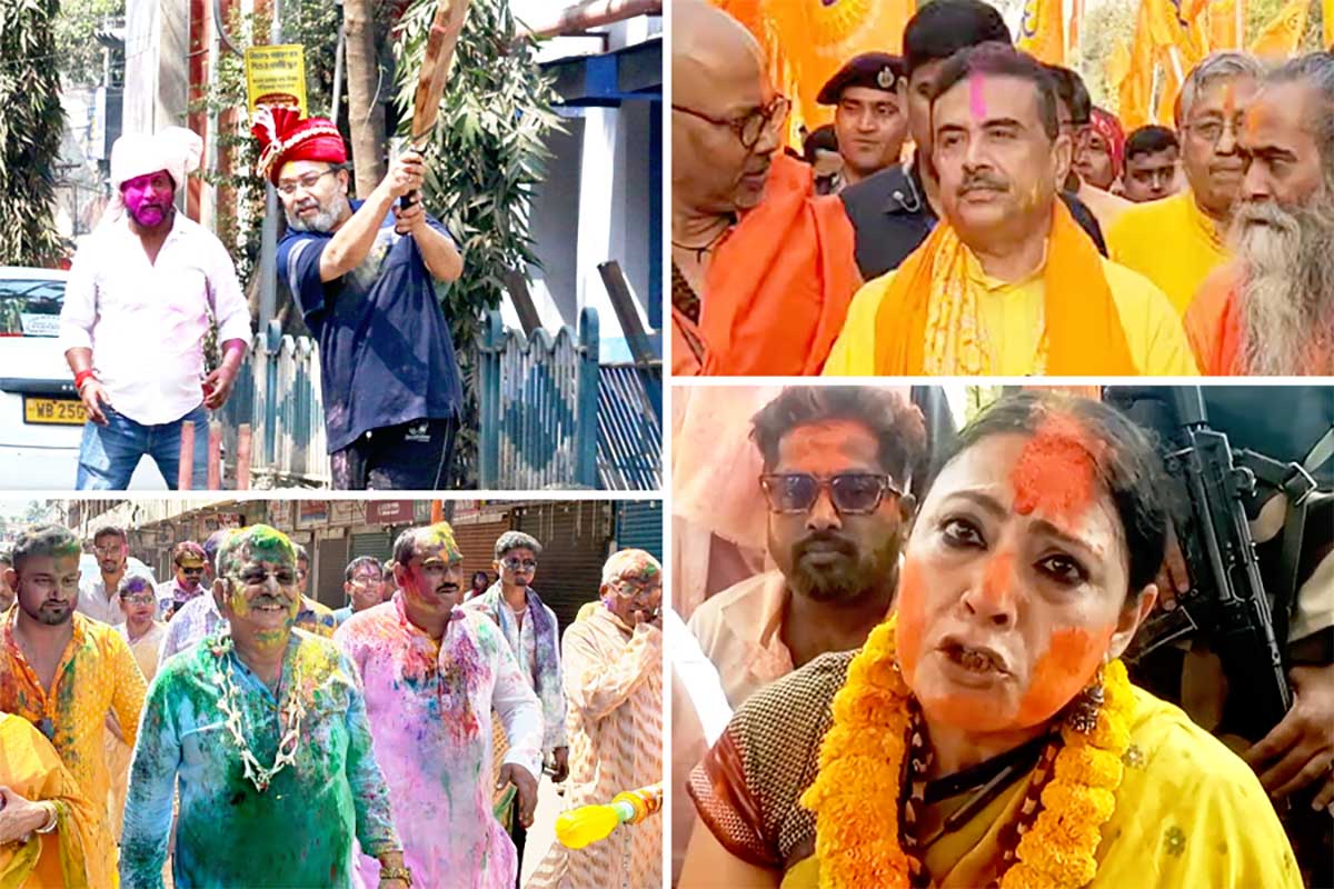 রাজনীতিকদের রং-বাজি ! দোলে নাচে-গানে-ক্রিকেটে মজলেন নেতারা