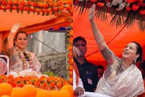 সাদা জামদানিতে কঙ্গনা যেন বঙ্গতনয়া, নন্দীগ্রামে নির্বাচনী প্রচারে নজর কাড়লেন ‘ক্যুইন’
