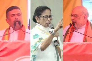 নাম না করে ওয়েইসি-হুমায়ুনকে বিঁধলেন মমতা, হাজরায় শুভেন্দুকে পাশে নিয়ে ‘সোনার বাংলা’ গড়ার ডাক শাহের